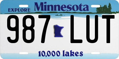 MN license plate 987LUT