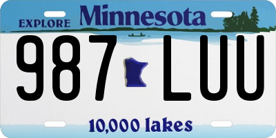 MN license plate 987LUU