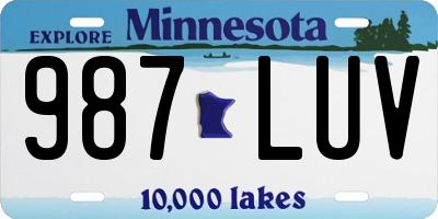MN license plate 987LUV