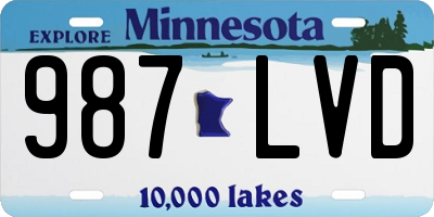 MN license plate 987LVD