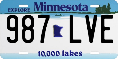 MN license plate 987LVE