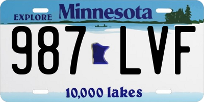 MN license plate 987LVF