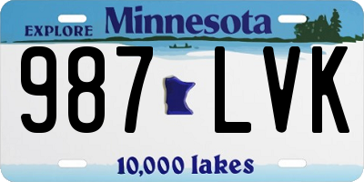 MN license plate 987LVK