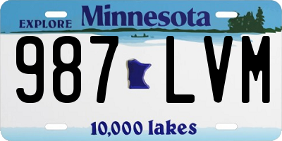 MN license plate 987LVM