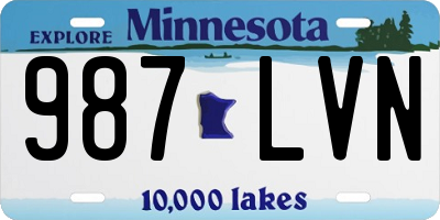 MN license plate 987LVN