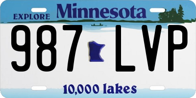 MN license plate 987LVP