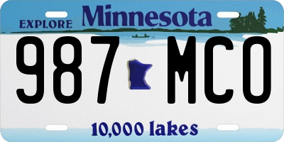 MN license plate 987MCO