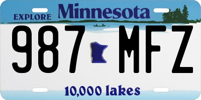 MN license plate 987MFZ