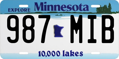 MN license plate 987MIB