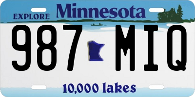 MN license plate 987MIQ