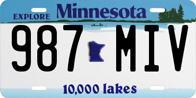 MN license plate 987MIV