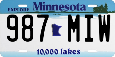 MN license plate 987MIW