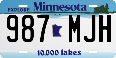 MN license plate 987MJH