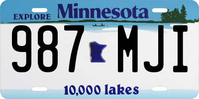MN license plate 987MJI
