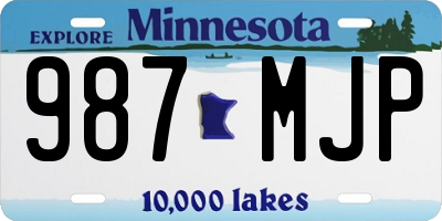 MN license plate 987MJP