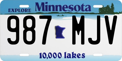 MN license plate 987MJV