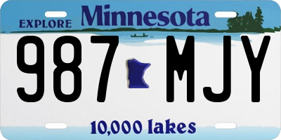 MN license plate 987MJY