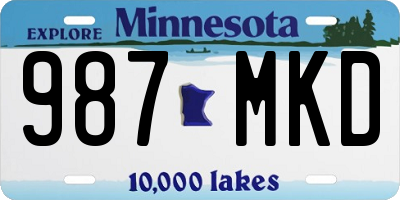 MN license plate 987MKD