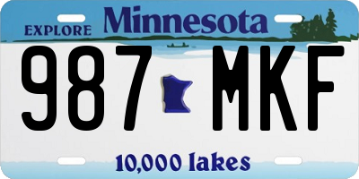 MN license plate 987MKF