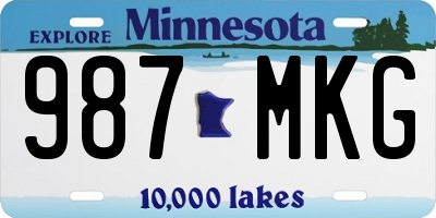 MN license plate 987MKG