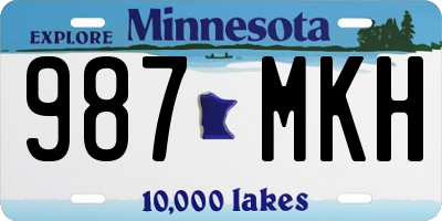 MN license plate 987MKH