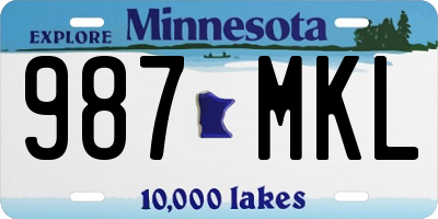 MN license plate 987MKL