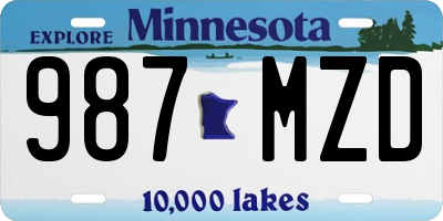 MN license plate 987MZD