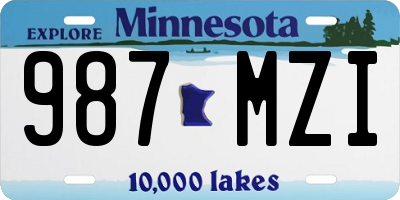MN license plate 987MZI