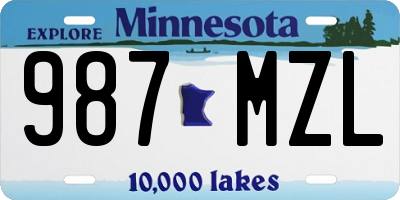 MN license plate 987MZL