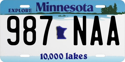 MN license plate 987NAA