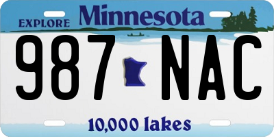 MN license plate 987NAC