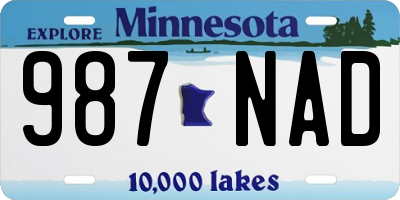 MN license plate 987NAD
