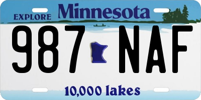 MN license plate 987NAF