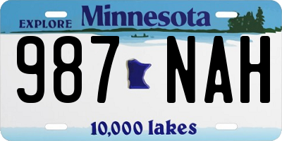 MN license plate 987NAH