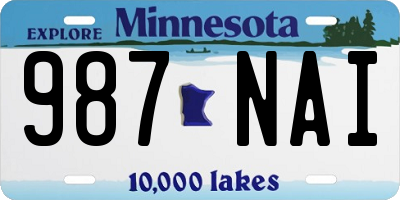MN license plate 987NAI