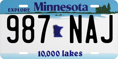 MN license plate 987NAJ