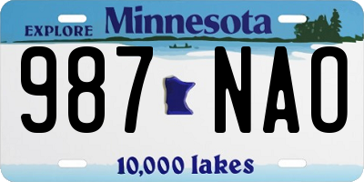 MN license plate 987NAO