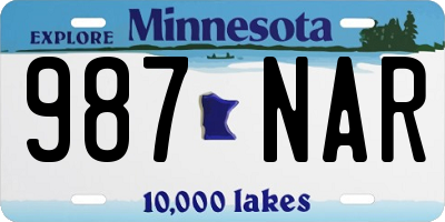 MN license plate 987NAR