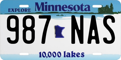 MN license plate 987NAS