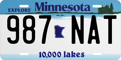 MN license plate 987NAT