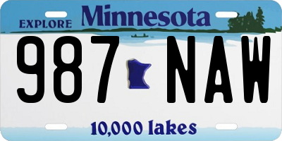 MN license plate 987NAW