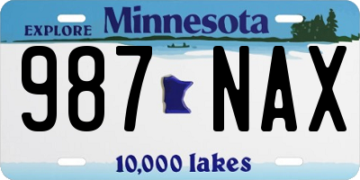 MN license plate 987NAX