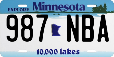 MN license plate 987NBA
