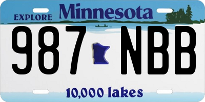 MN license plate 987NBB