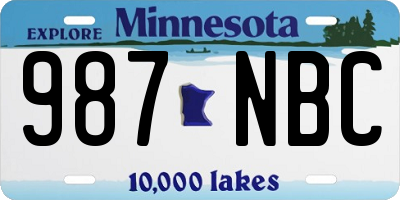 MN license plate 987NBC