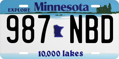 MN license plate 987NBD