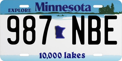 MN license plate 987NBE