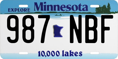 MN license plate 987NBF