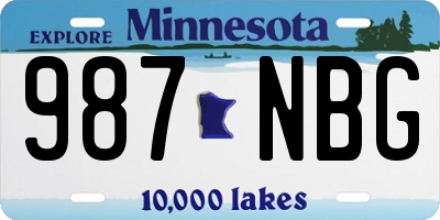 MN license plate 987NBG