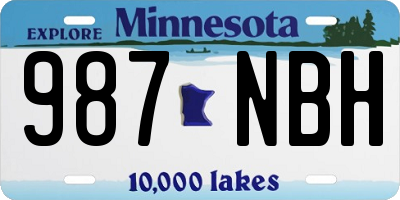 MN license plate 987NBH